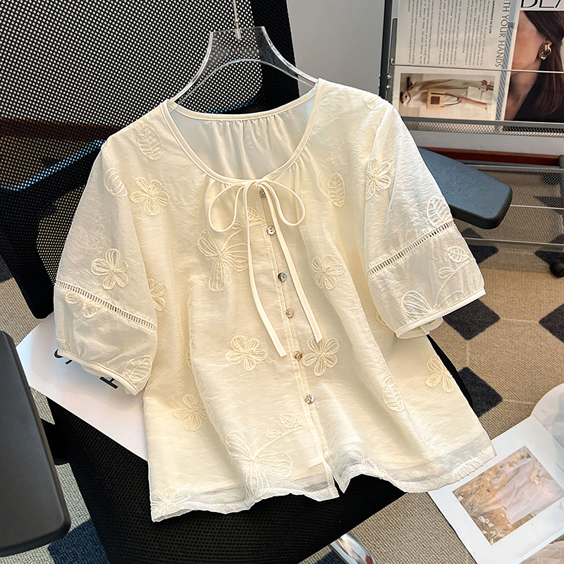 Slim summer raglan sleeve tops sweet frenum shirt for women