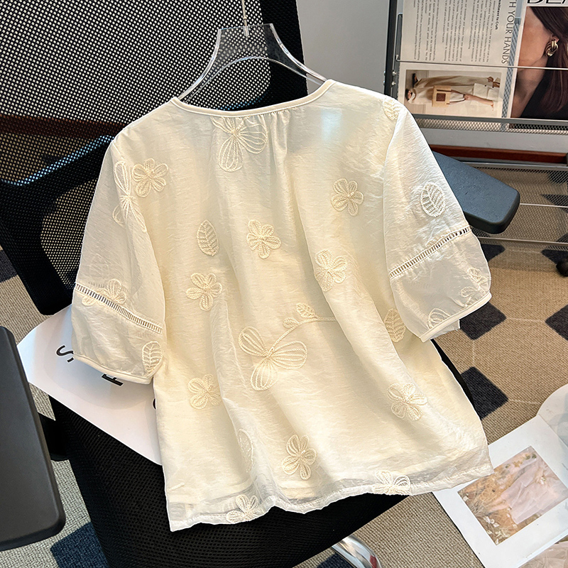 Slim summer raglan sleeve tops sweet frenum shirt for women