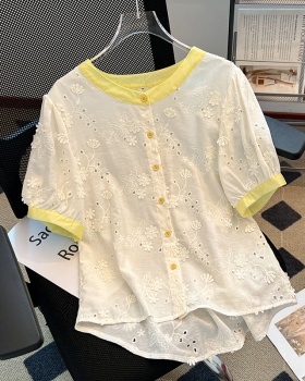 Splice embroidery small shirt mixed colors shirt