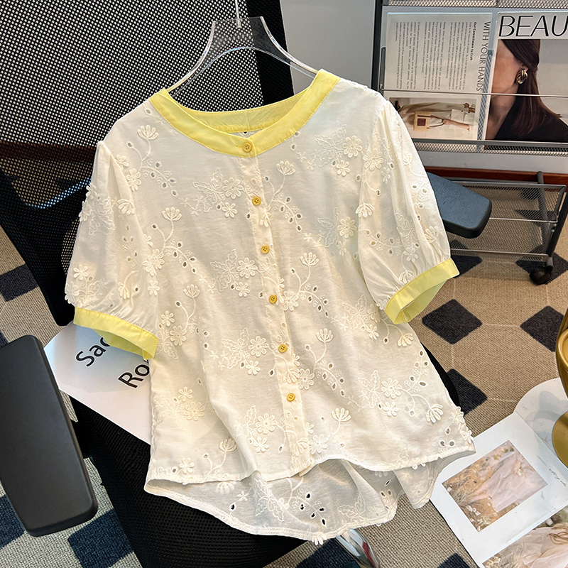 Splice embroidery small shirt mixed colors shirt