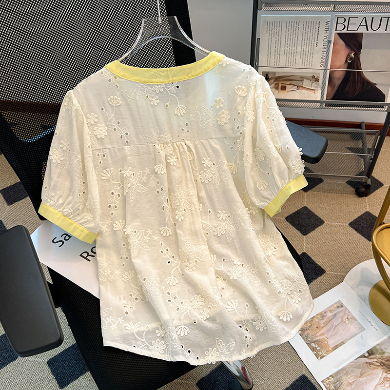 Splice embroidery small shirt mixed colors shirt