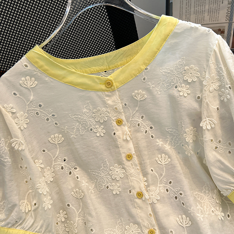 Splice embroidery small shirt mixed colors shirt