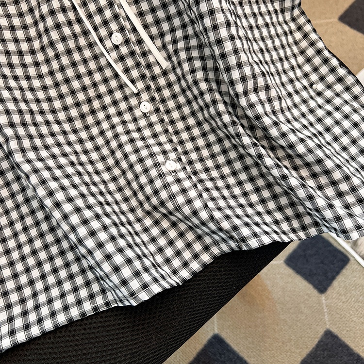 Blue grid sling summer small shirt plaid maiden vest