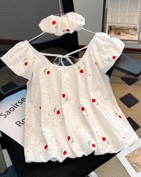 Summer hollow tops loose Korean style shirt for women