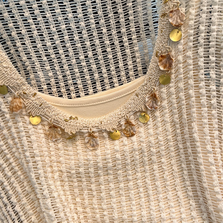 Bohemian style U-neck modal vest Pseudo-two summer tops