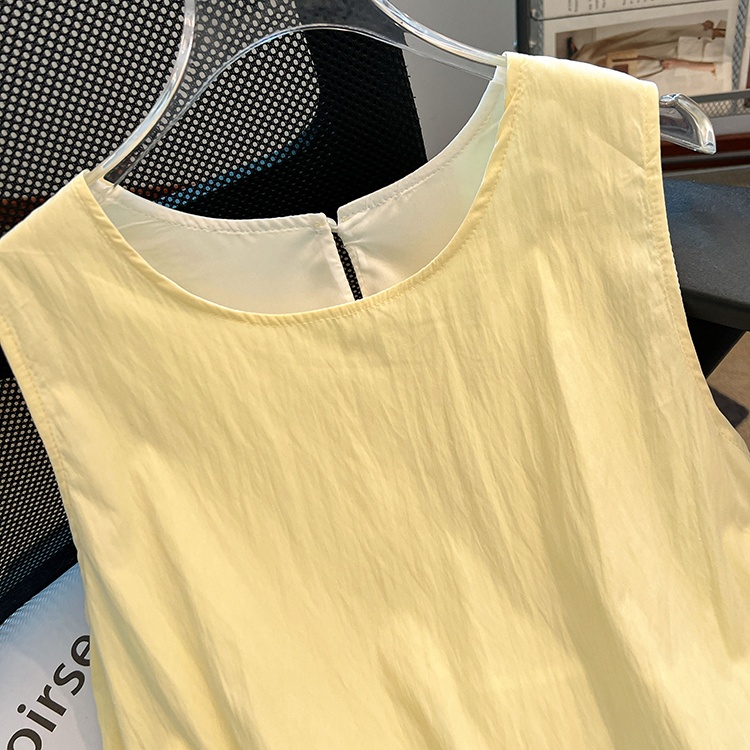 Sleeveless niche hem tops tassels loose vest for women
