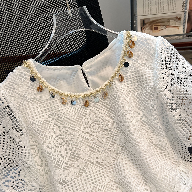 Lotus leaf edges pure shirt summer fashion tops