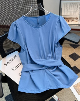 Commuting pinched waist cross loose summer tops