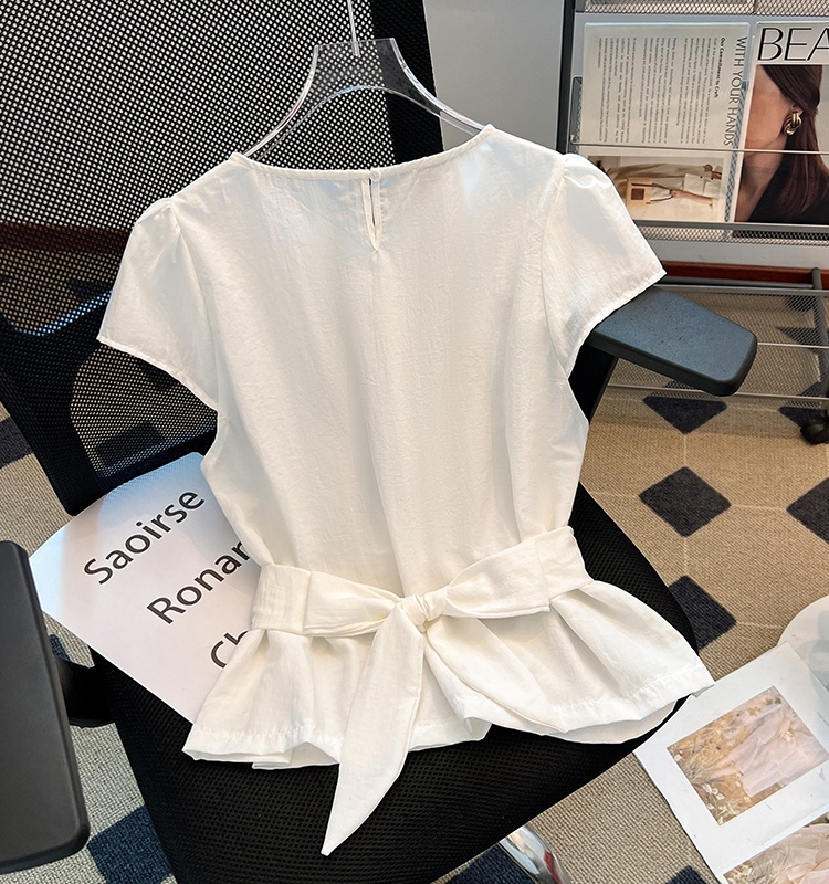 Commuting pinched waist cross loose summer tops