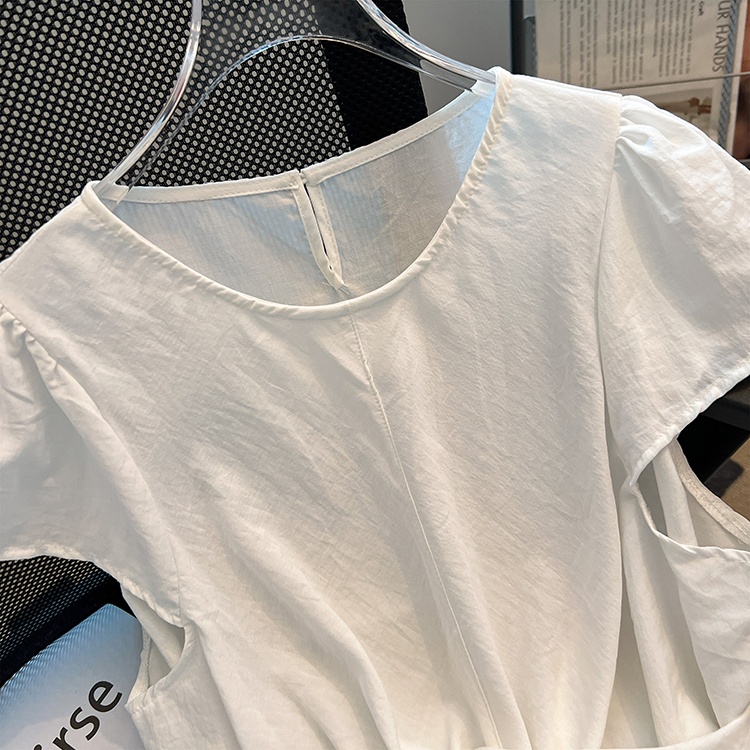 Commuting pinched waist cross loose summer tops