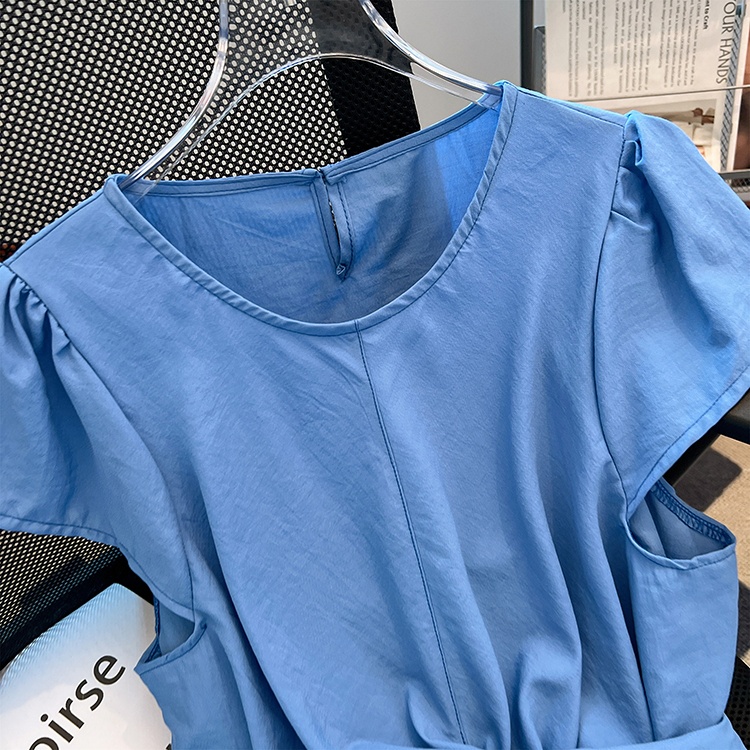 Commuting pinched waist cross loose summer tops