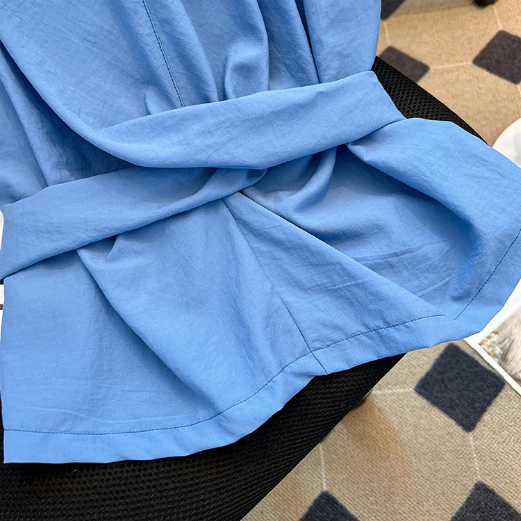 Commuting pinched waist cross loose summer tops