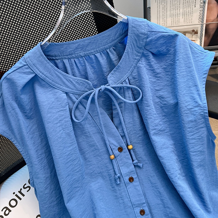 Summer frenum waistcoat round neck shirt for women