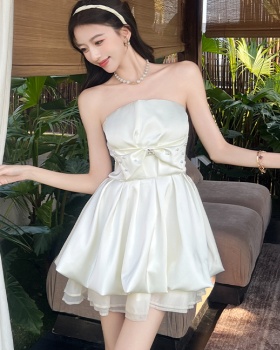 Bow wrapped chest T-back prom thick and disorderly dress