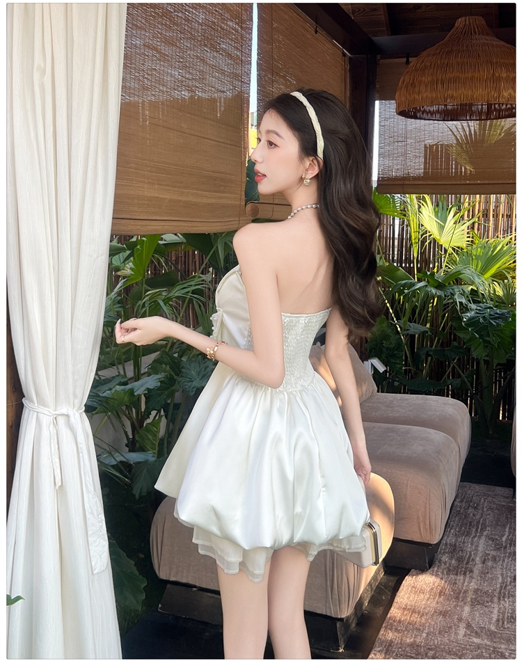 Bow wrapped chest T-back prom thick and disorderly dress