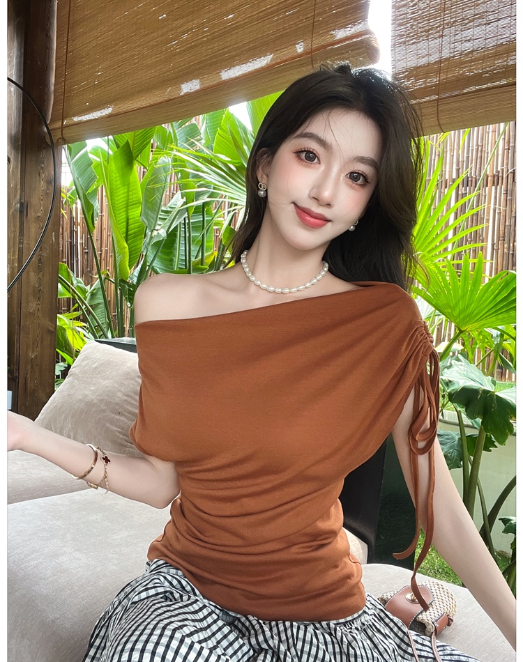 Temperament tops plaid small shirt 2pcs set