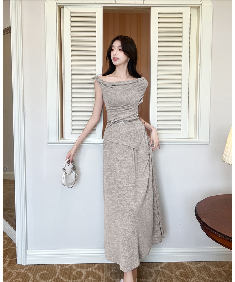 Irregular France style T-shirt niche tops a set for women