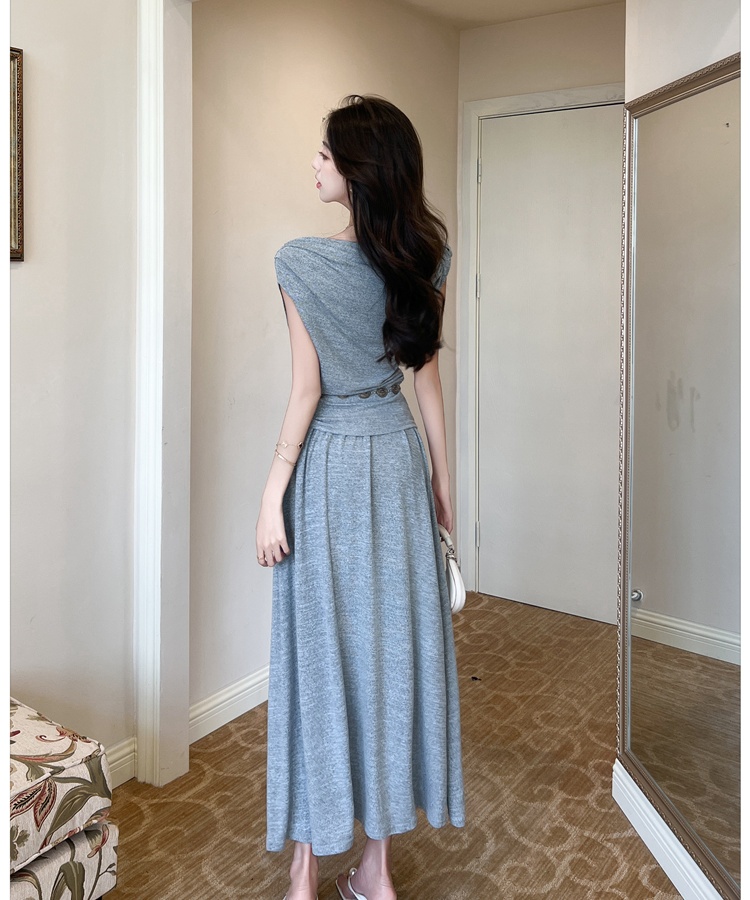 Irregular France style T-shirt niche tops a set for women