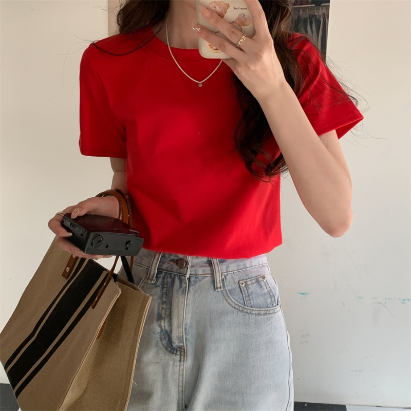 Pure T-shirt short sleeve tops for women