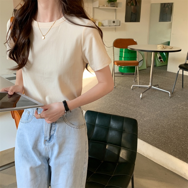 Pure T-shirt short sleeve tops for women