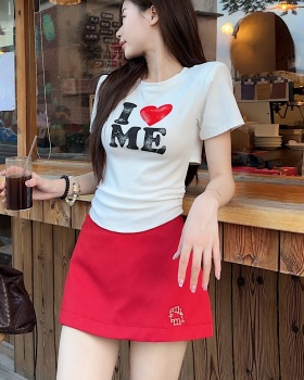 Printing package hip tops round neck retro T-shirt a set