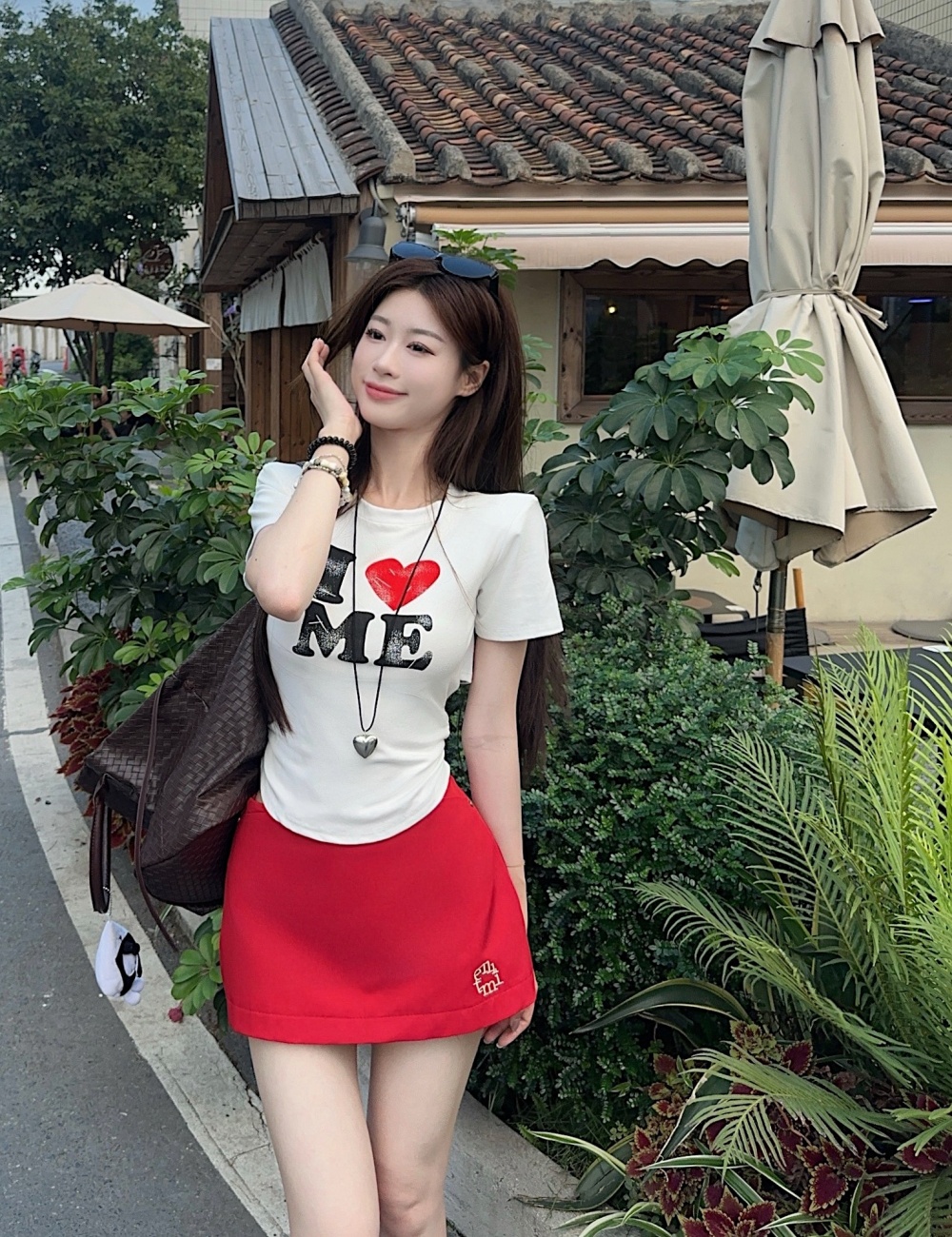 Printing package hip tops round neck retro T-shirt a set