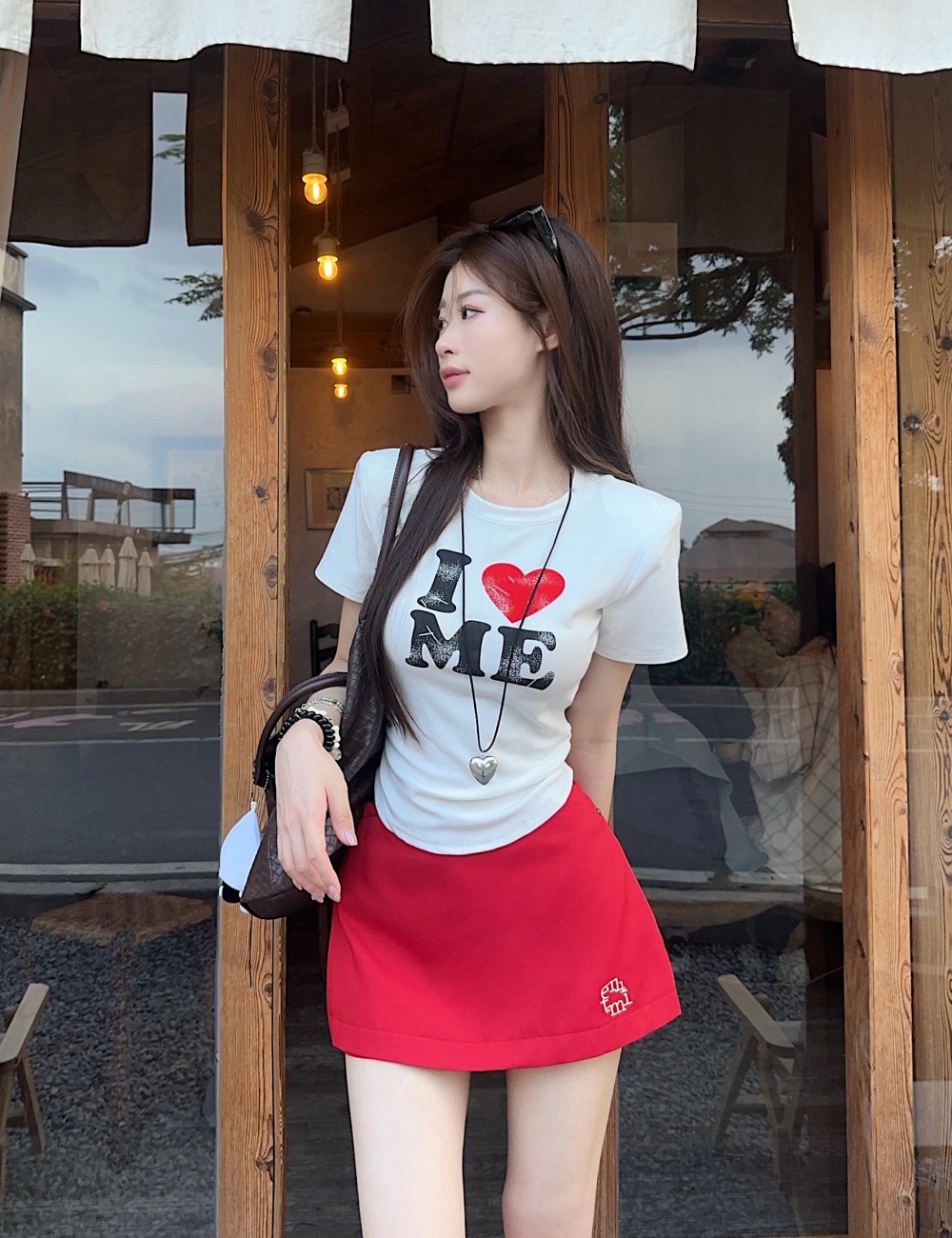 Printing package hip tops round neck retro T-shirt a set