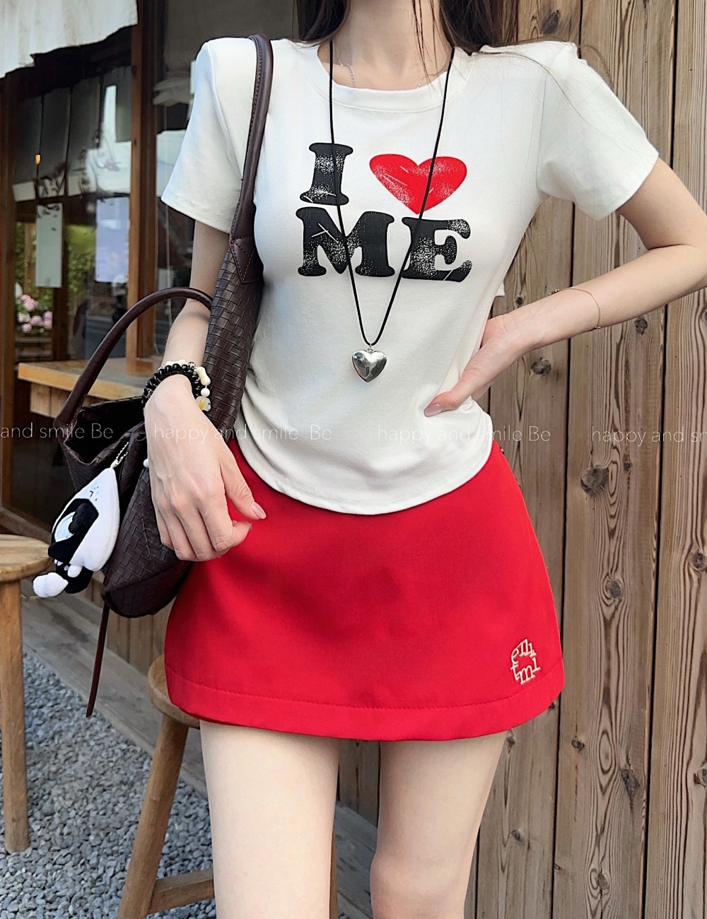 Printing package hip tops round neck retro T-shirt a set