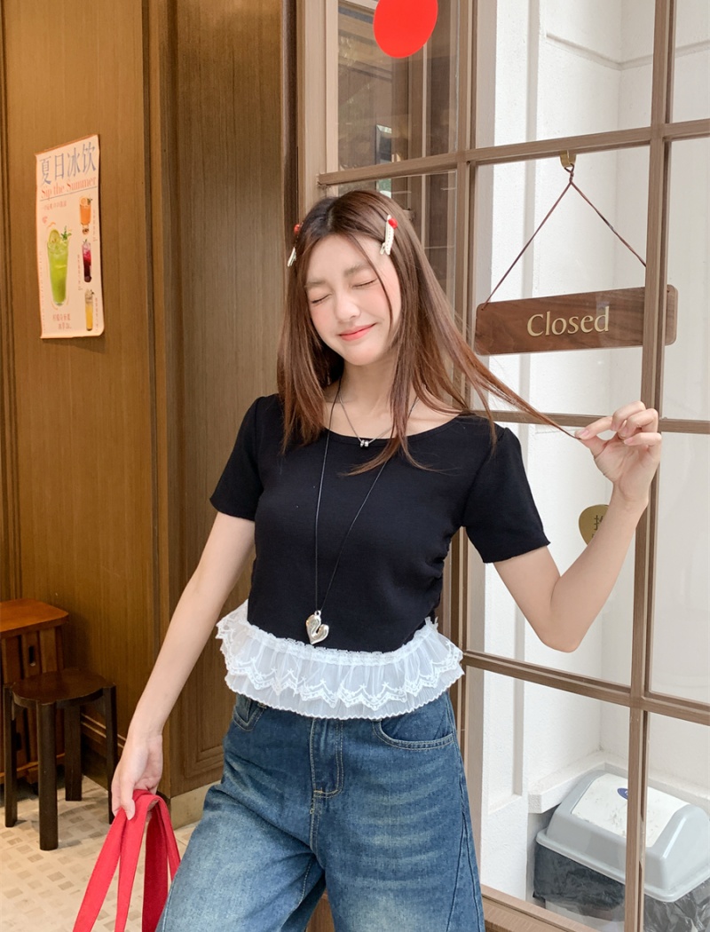 Show young short sleeve T-shirt summer niche tops a set