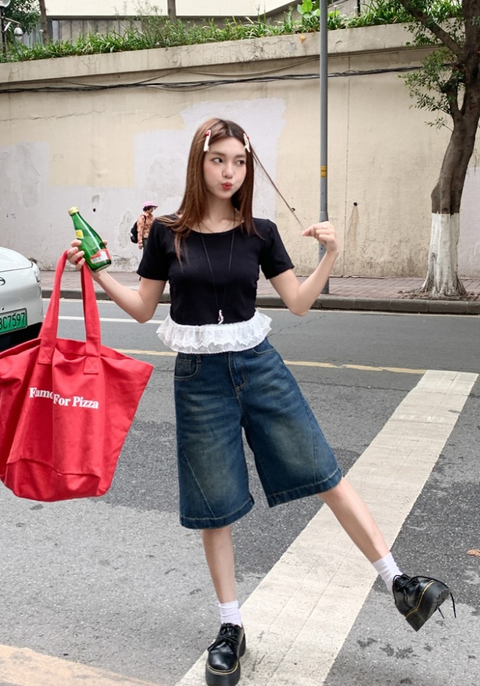 Show young short sleeve T-shirt summer niche tops a set