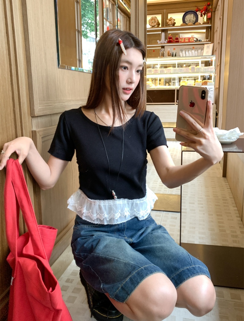 Show young short sleeve T-shirt summer niche tops a set