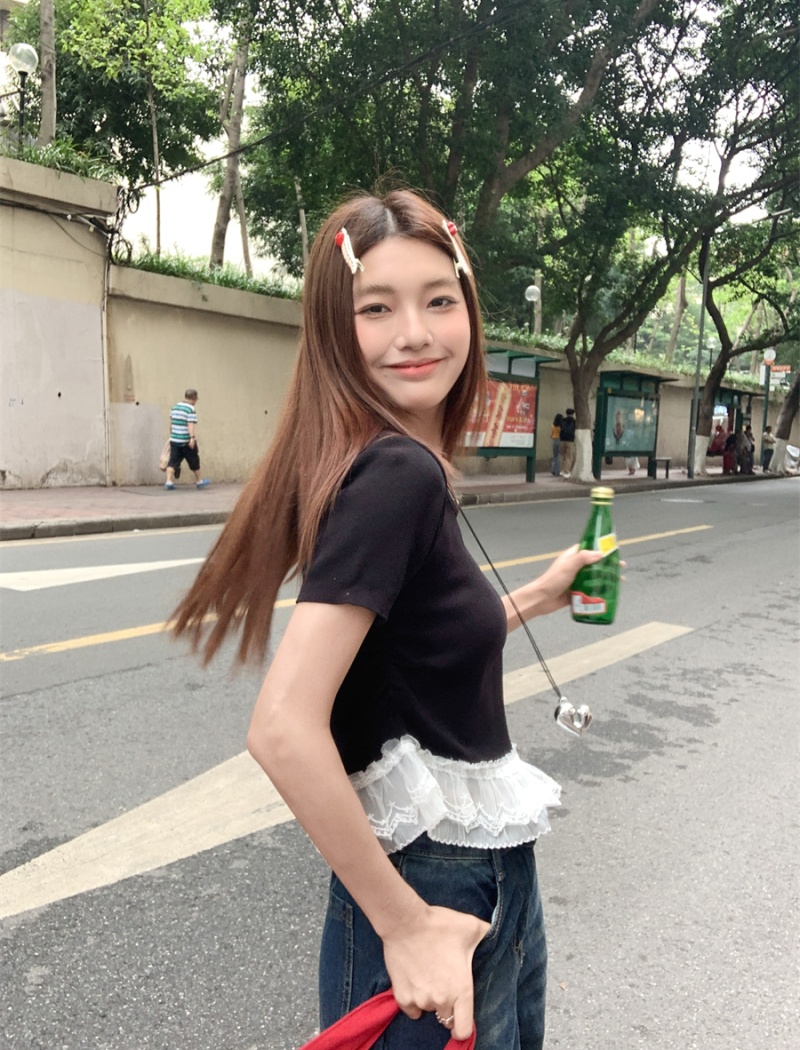 Show young short sleeve T-shirt summer niche tops a set