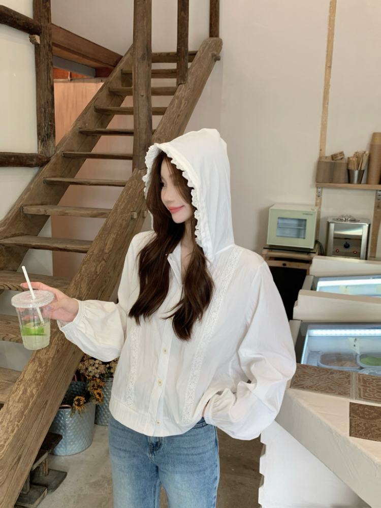 Slim splice cardigan sunscreen shirt for women