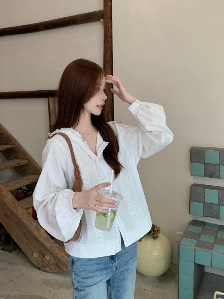 Slim splice cardigan sunscreen shirt for women