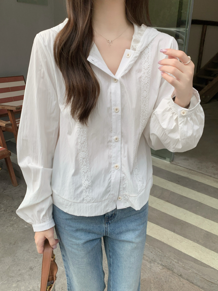 Slim splice cardigan sunscreen shirt for women