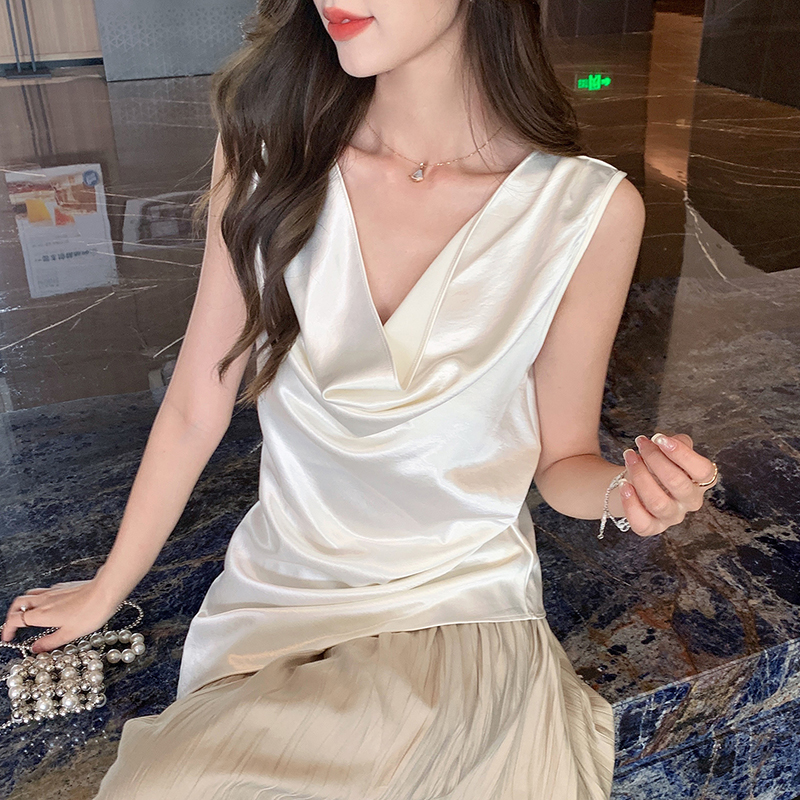 Heap collar sleeveless vest summer small shirt for women