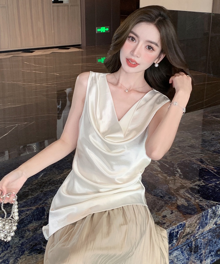 Heap collar sleeveless vest summer small shirt for women