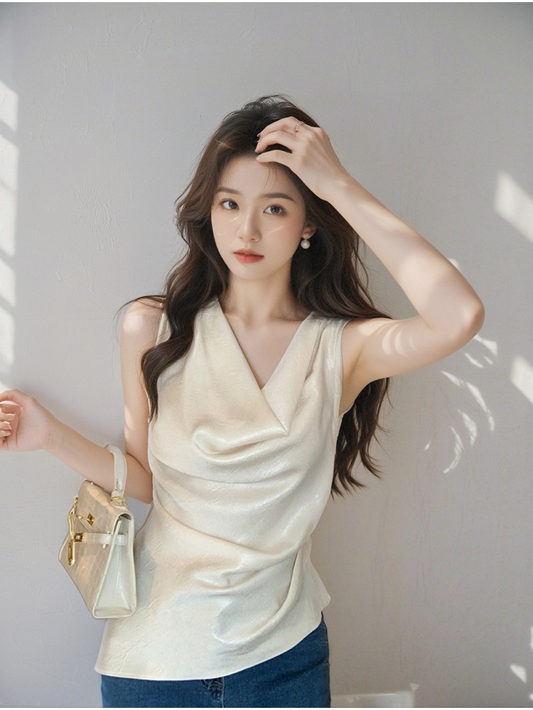 Sleeveless summer shirt Korean style tops for women