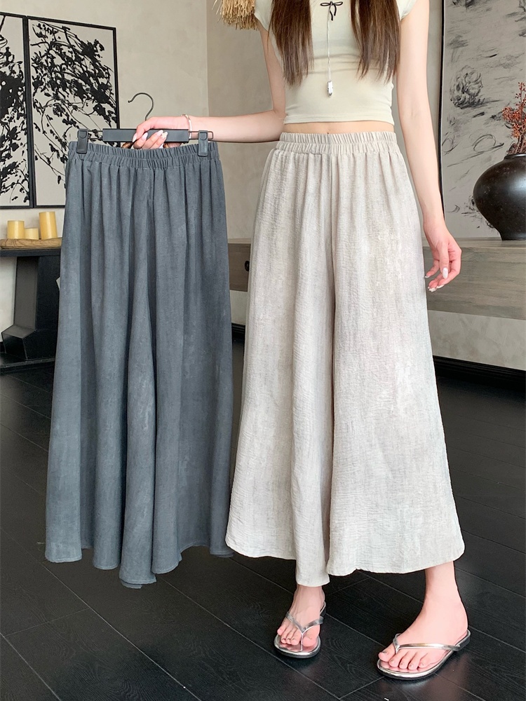 A-line ice silk skirt high waist culottes for women
