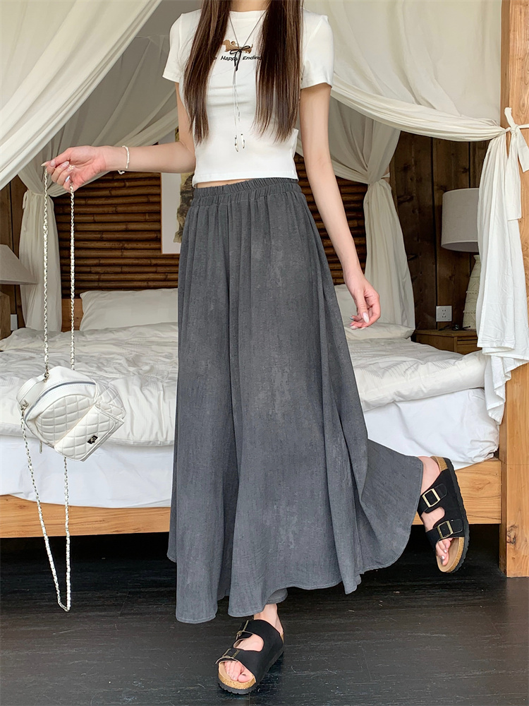 A-line ice silk skirt high waist culottes for women