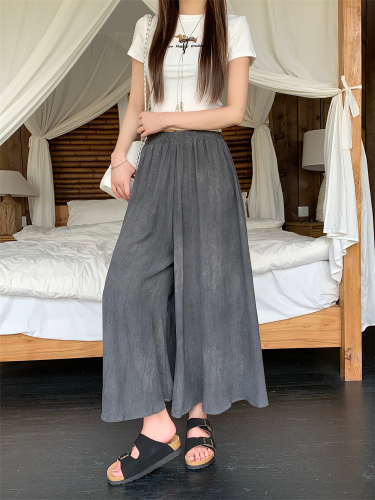 A-line ice silk skirt high waist culottes for women