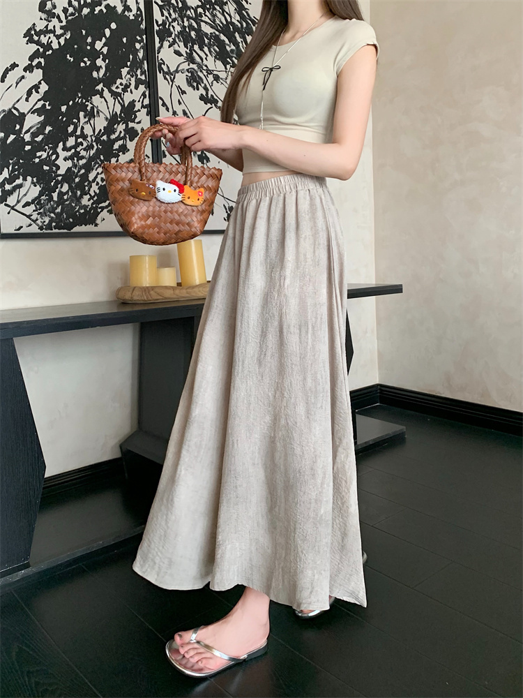 A-line ice silk skirt high waist culottes for women