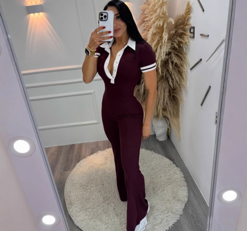Elasticity elegant slim micro speaker jumpsuit