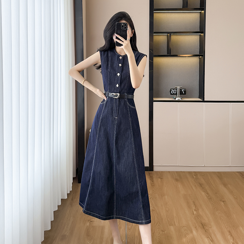 Binding France style dress slim long dress