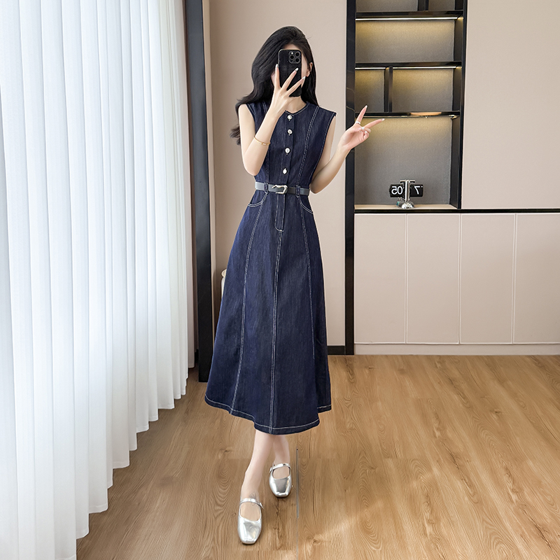 Binding France style dress slim long dress