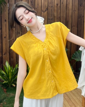 Korean style tops boats sleeve small shirt for women