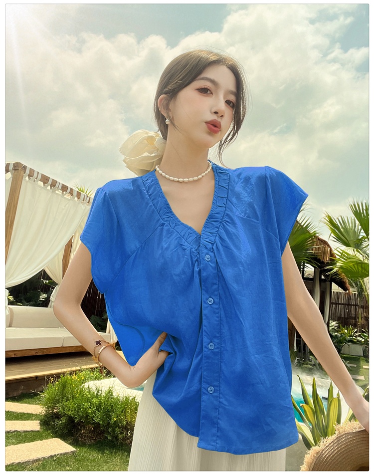 Korean style tops boats sleeve small shirt for women