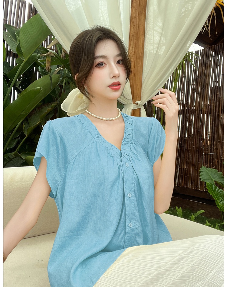 Korean style tops boats sleeve small shirt for women