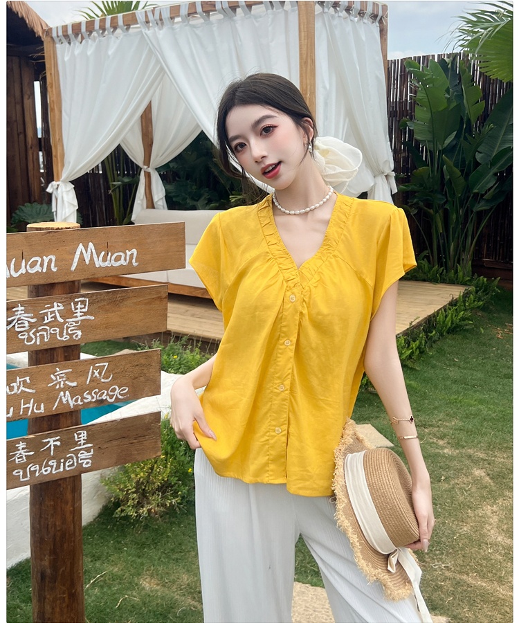Korean style tops boats sleeve small shirt for women