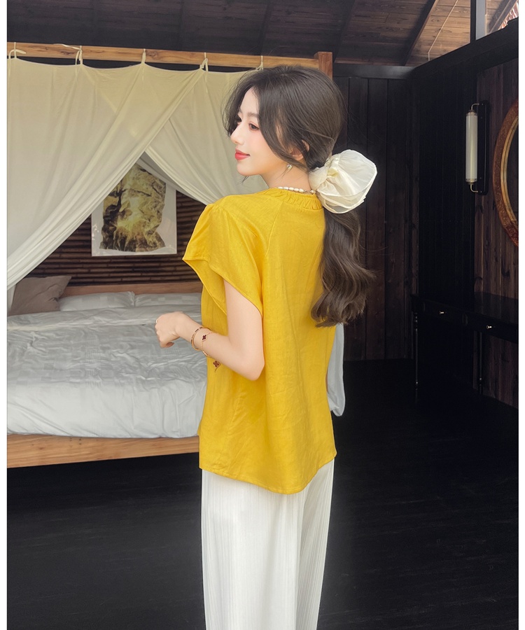 Korean style tops boats sleeve small shirt for women